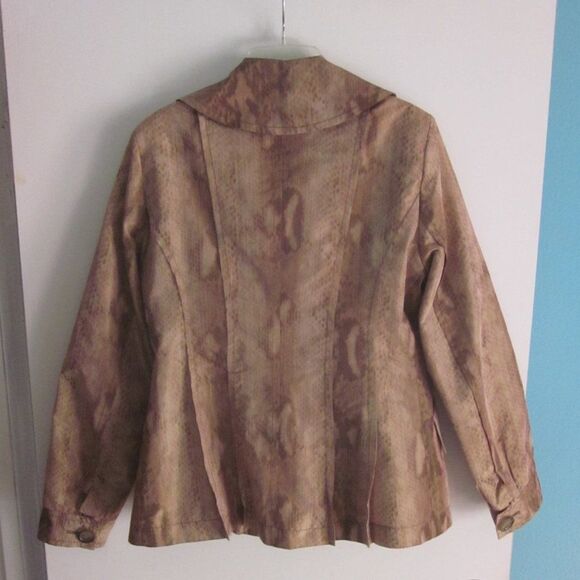 Creenstone Jacket Womens 40 Size 10/12 US Animal Print Lightweight Short Trench - Picture 5 of 15